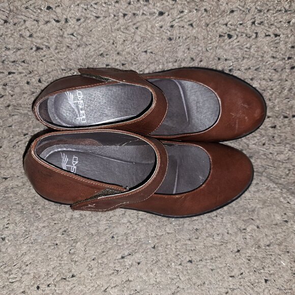 DANSKO- Bess-Brown Kidskin Leather Mary Janes-Sz 38/7.5-Excellent - Picture 7 of 8
